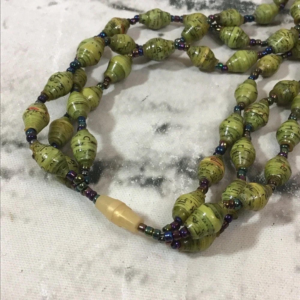 Beaded Necklaces Lot Of 2 Wooden Tropical Layered Vacation Island Jewelry